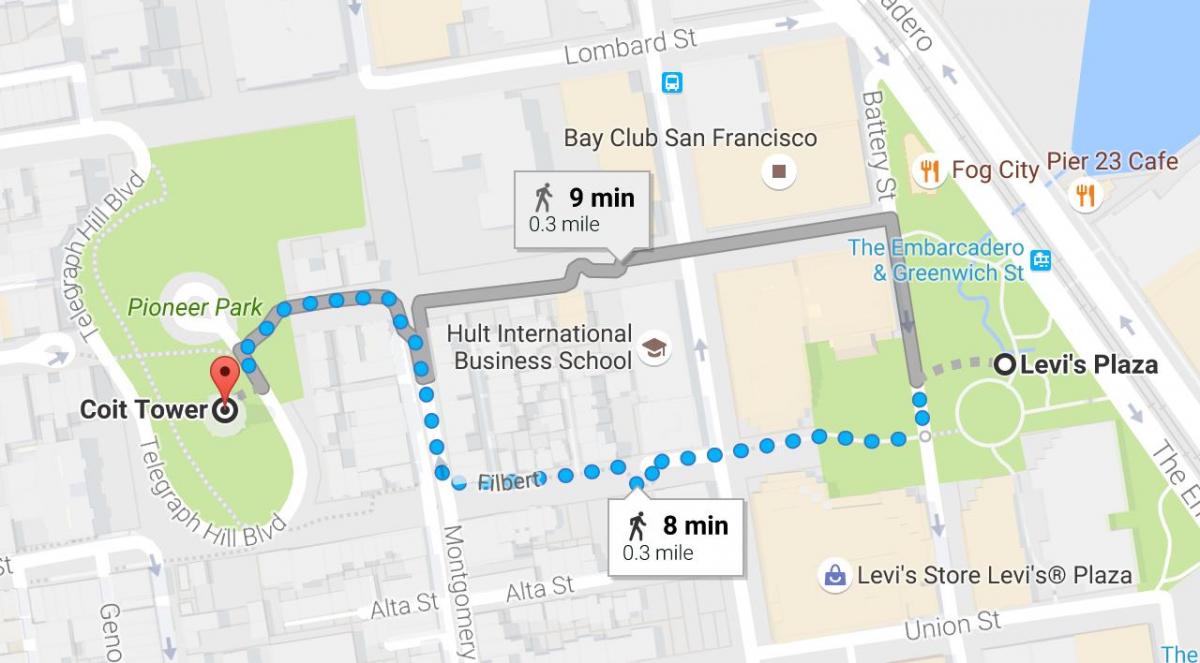 Mapa ng San Francisco self guided walking tour