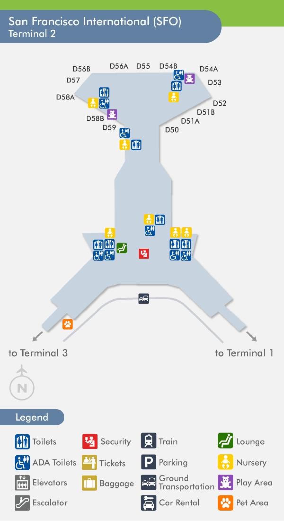 San Francisco airport terminal 2 ng mapa