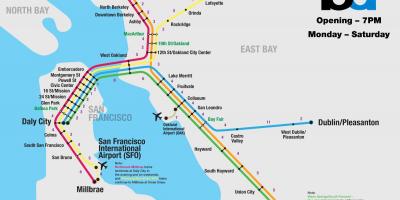 Bart sistema ng San Francisco mapa