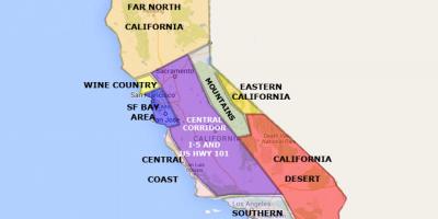 Mapa ng california sa hilaga ng San Francisco