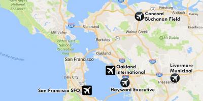 Mga paliparan malapit sa San Francisco mapa