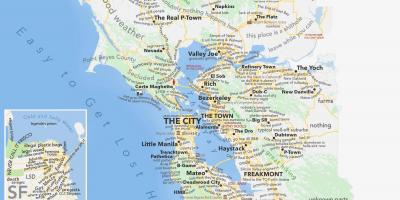 San Francisco bay area sa california mapa