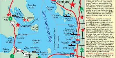 Mapa ng San Francisco bay pangingisda 