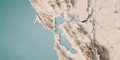 Mapa ng San Francisco bay topographic 