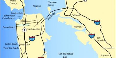 Mapa ng San Francisco beach
