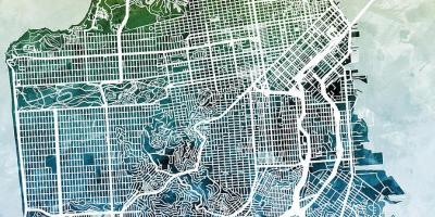 Mapa ng San Francisco city art