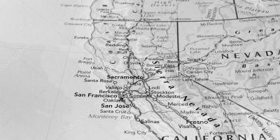 Itim at puti na mga mapa ng San Francisco