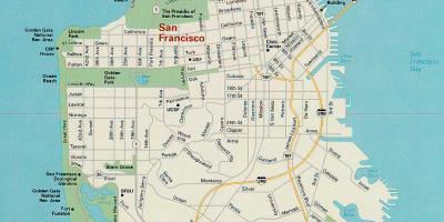 Mapa ng San Francisco pangunahing atraksyon