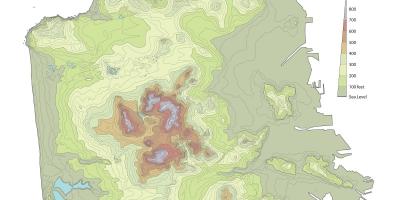 San Francisco topographic mapa