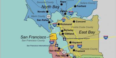 Mapa ng south San Francisco bay area