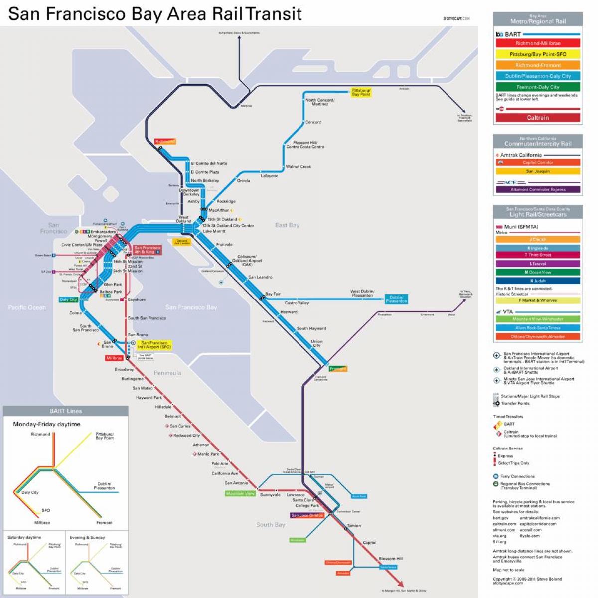 bart istasyon ng San Francisco mapa
