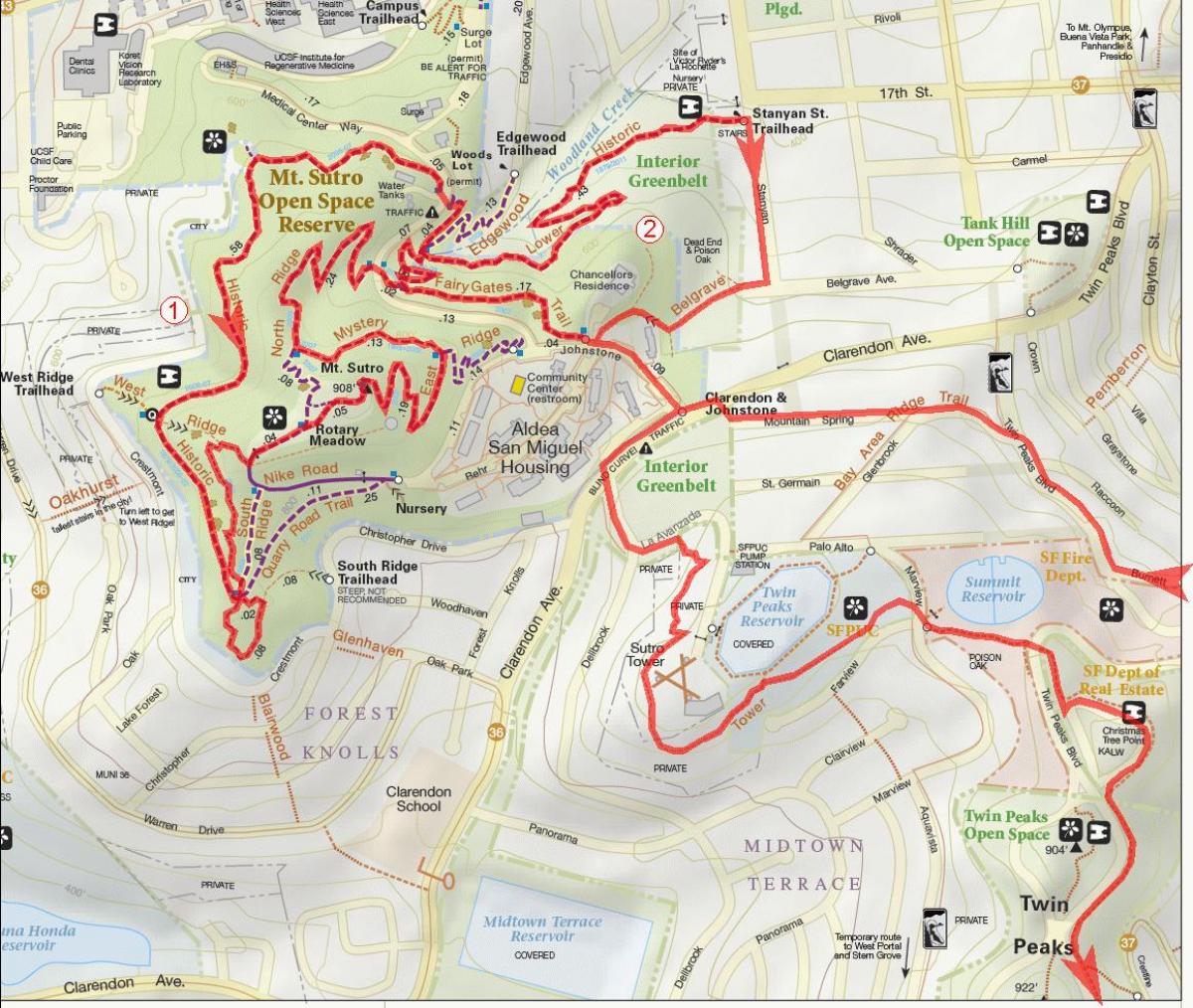 Mapa ng bay area bike trail