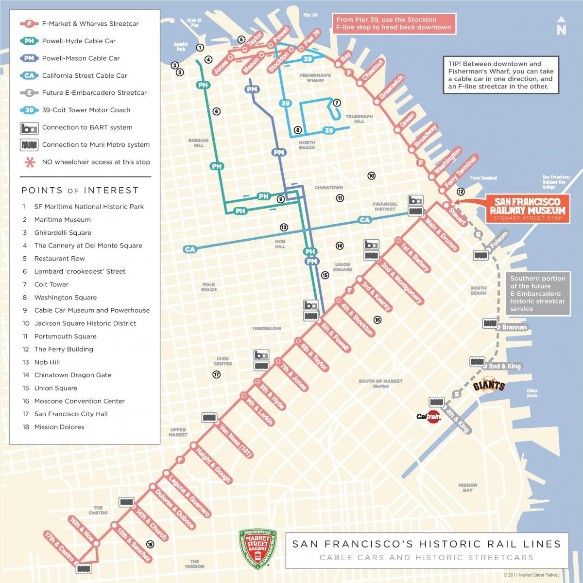 SFO cable car mapa