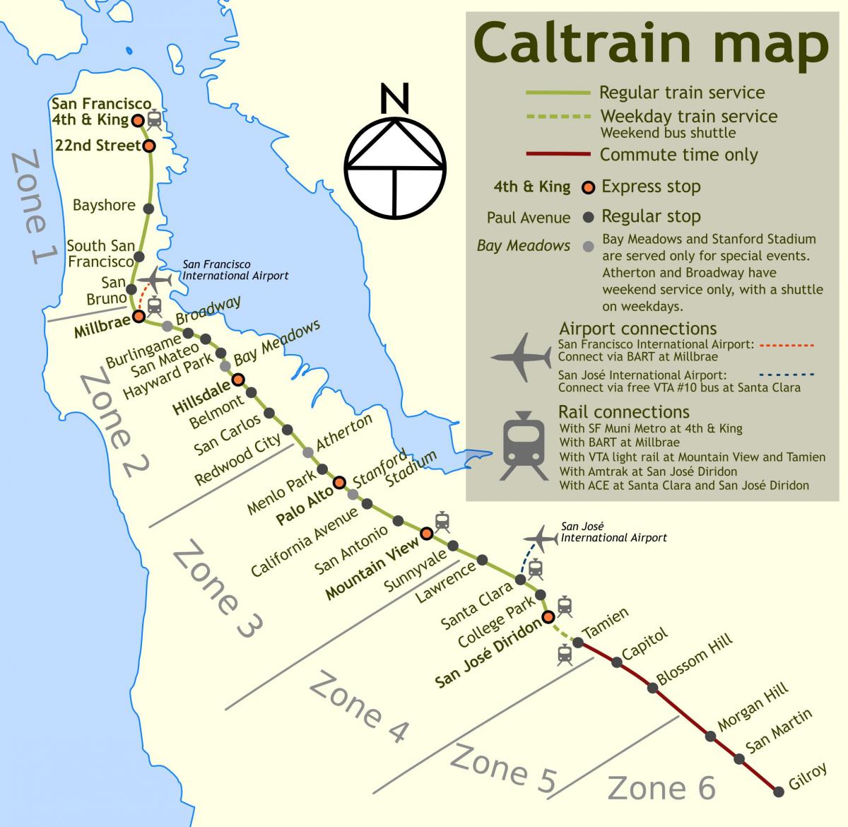 caltrain tumitigil mapa