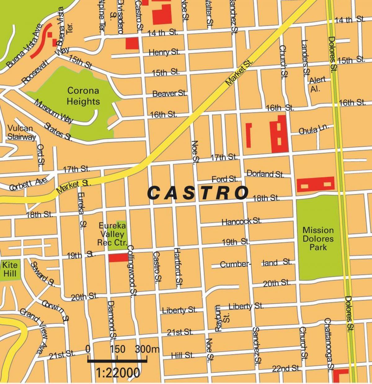 mapa ng castro district sa San Francisco