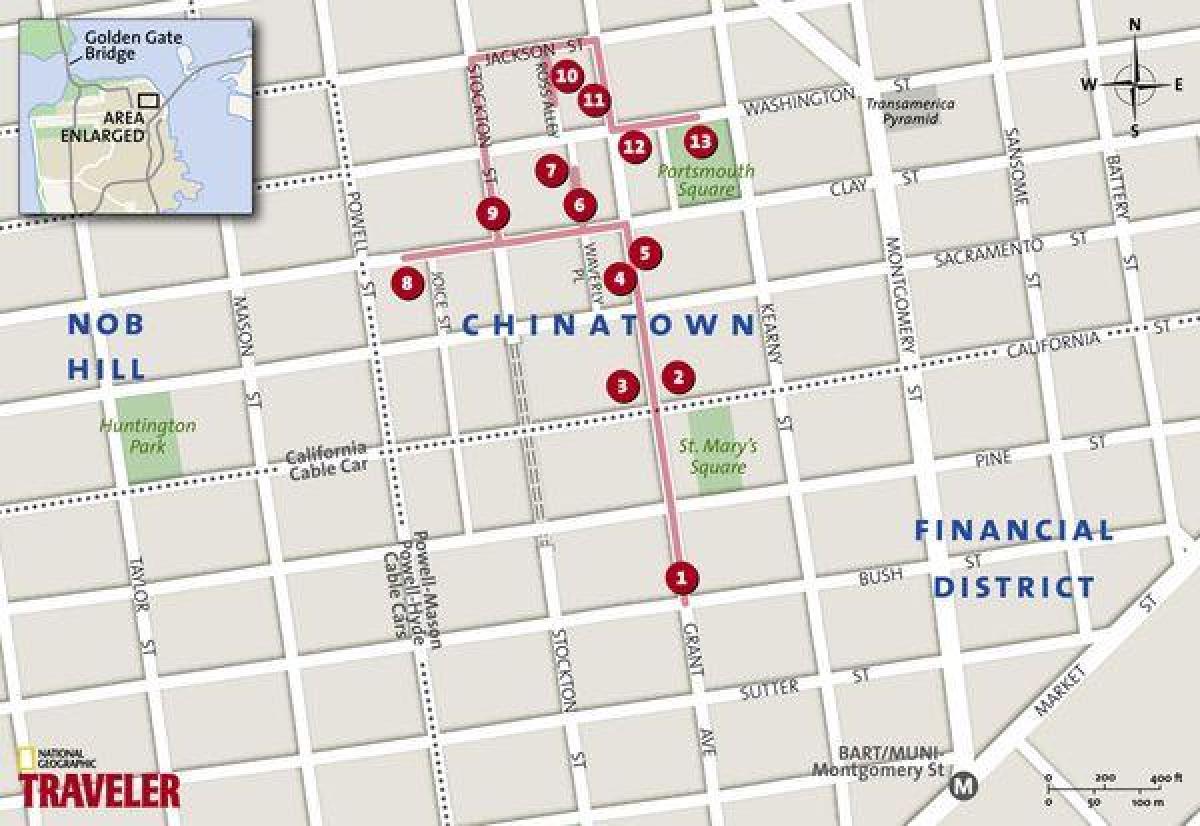 mapa ng chinatown ng San Francisco