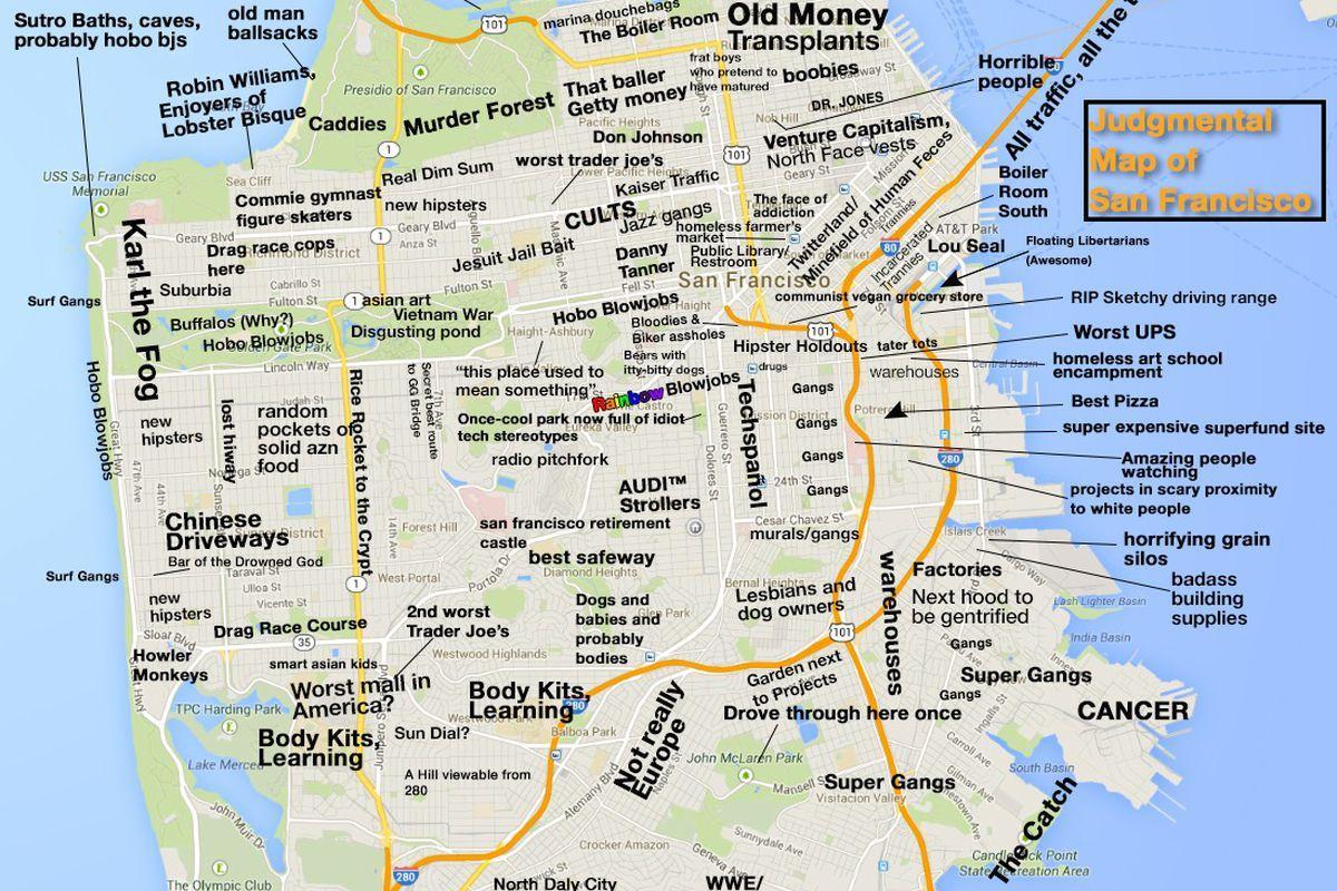 Mapa ng judgmental San Francisco