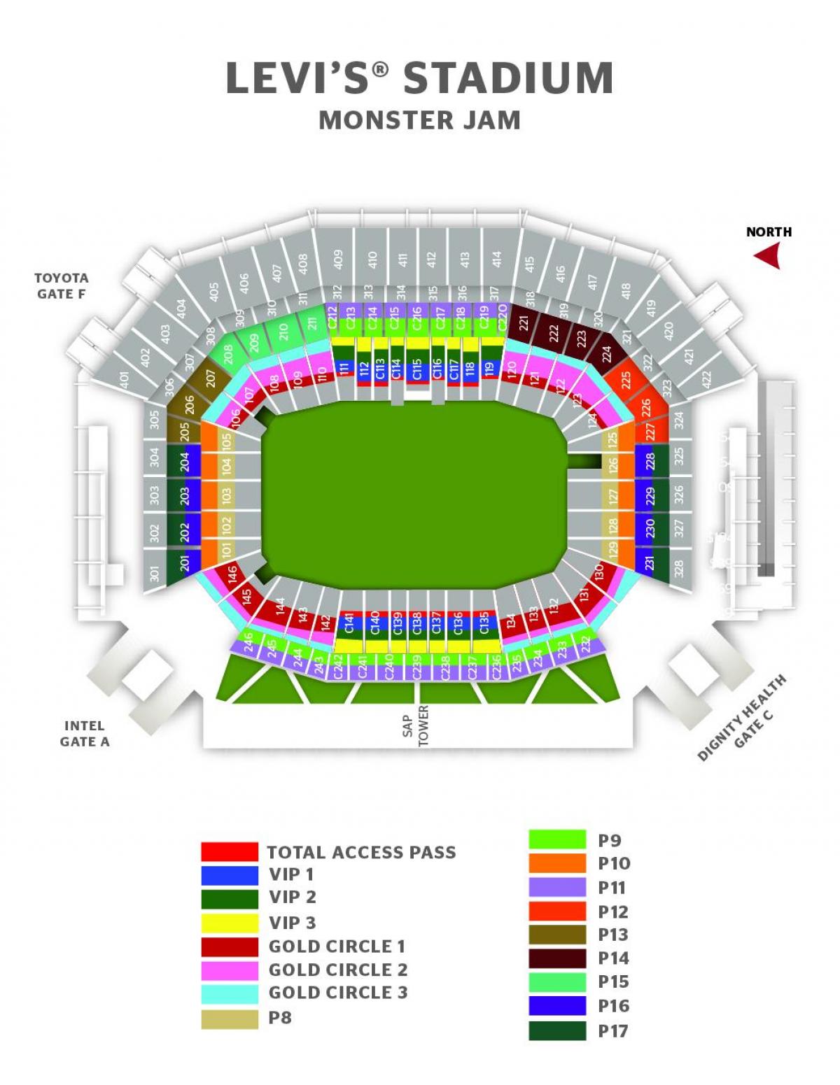 Mapa ng levi ' s stadium gate