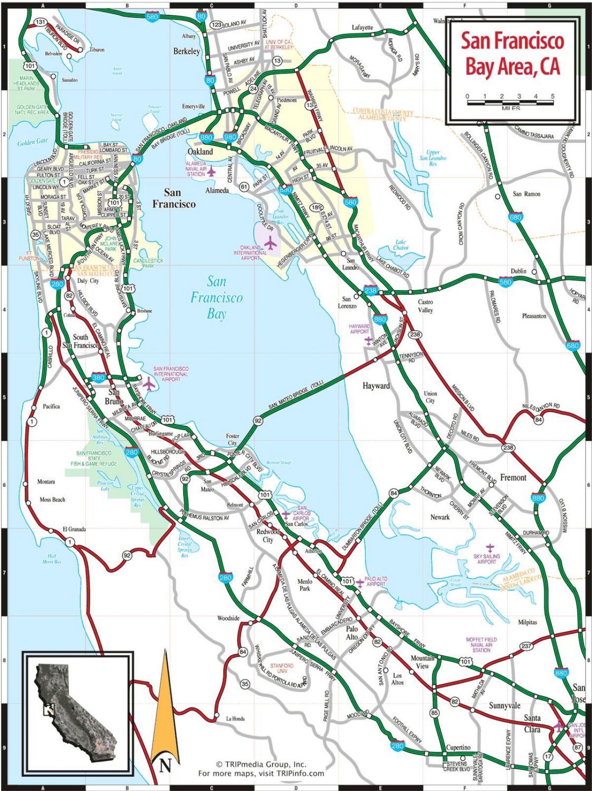 mapa ng San Francisco bay area