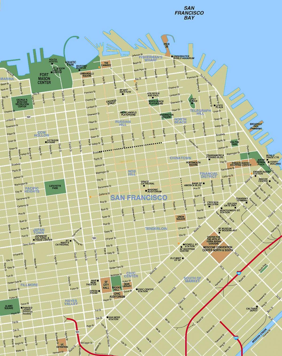 mapa ng bayan ng San Francisco ca
