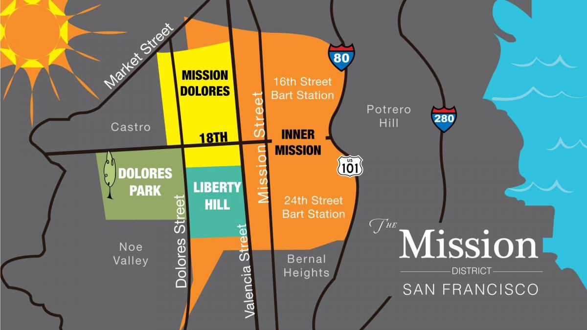 Mapa ng misyon ng distrito ng San Francisco