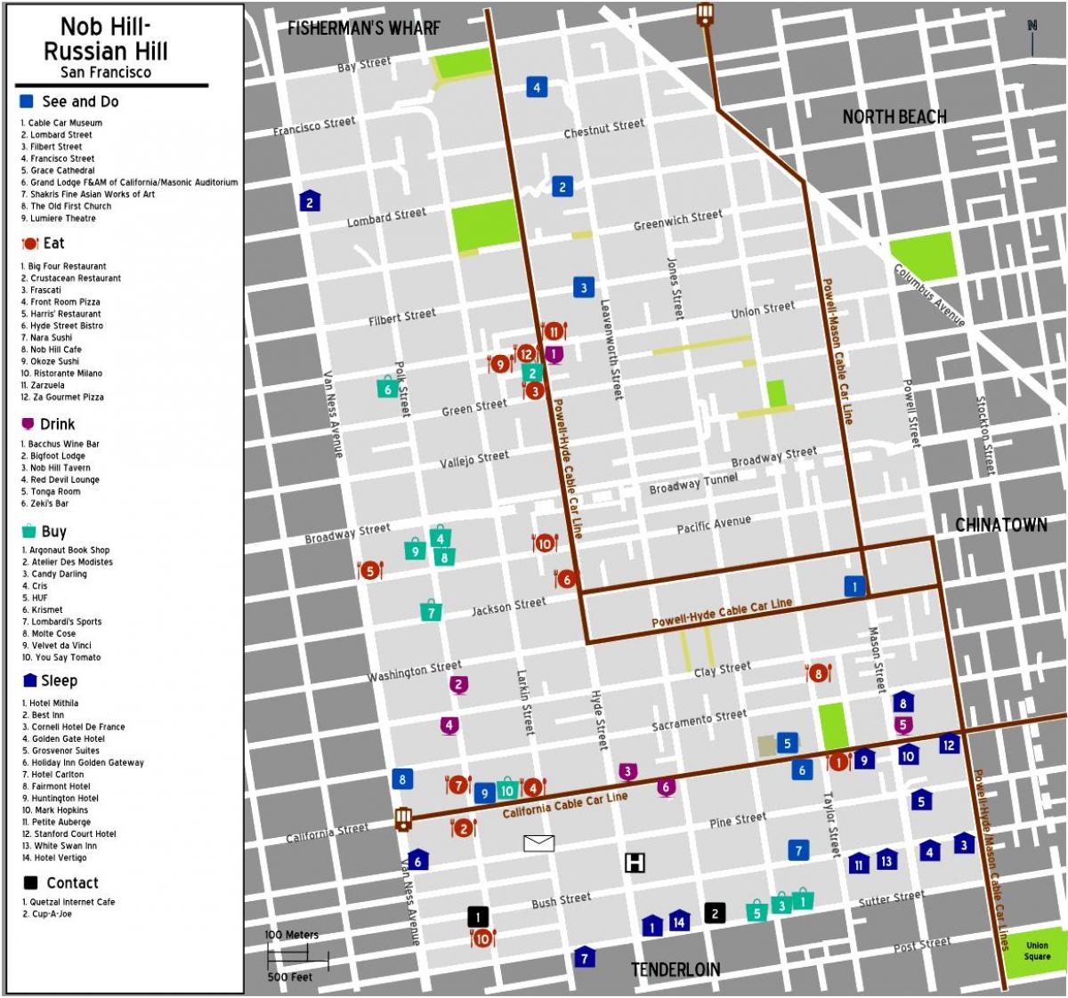 Mapa ng nob burol ng San Francisco