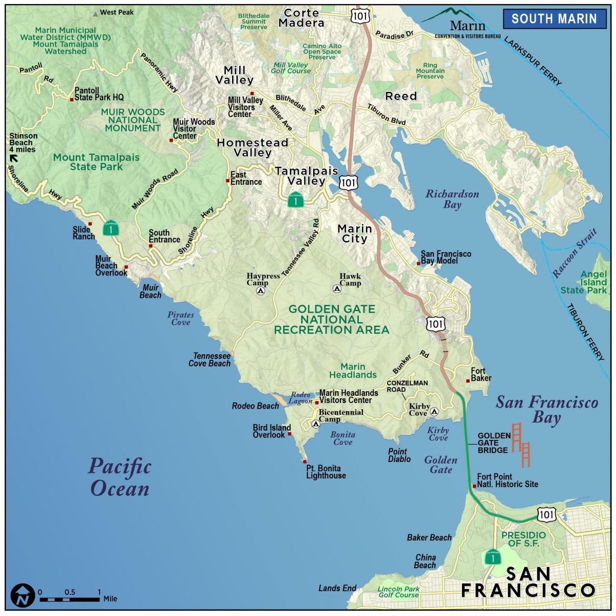 Mapa ng redwood forest San Francisco