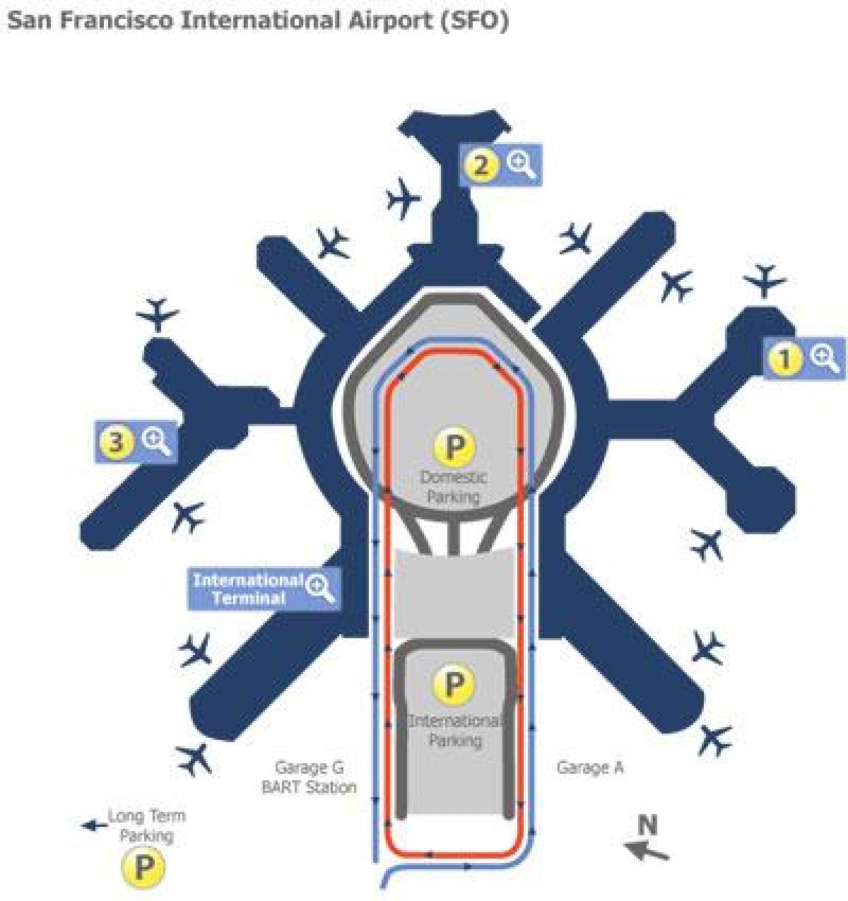 San Francisco airport gate mapa