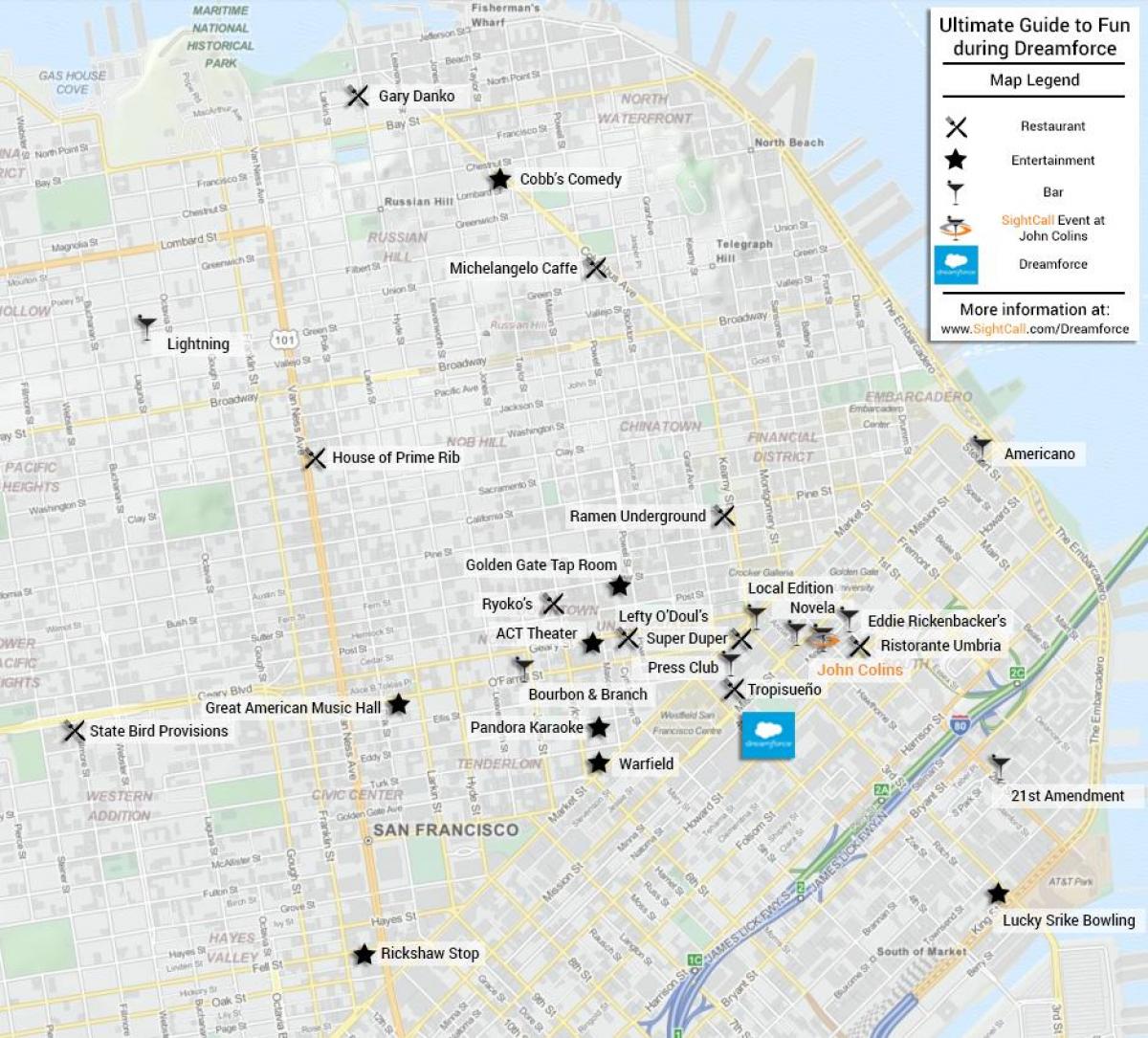 Mapa ng San Francisco bar
