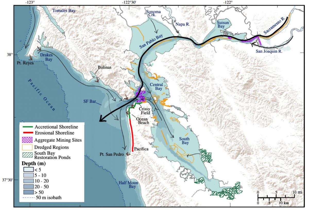 Mapa ng San Francisco bay lalim
