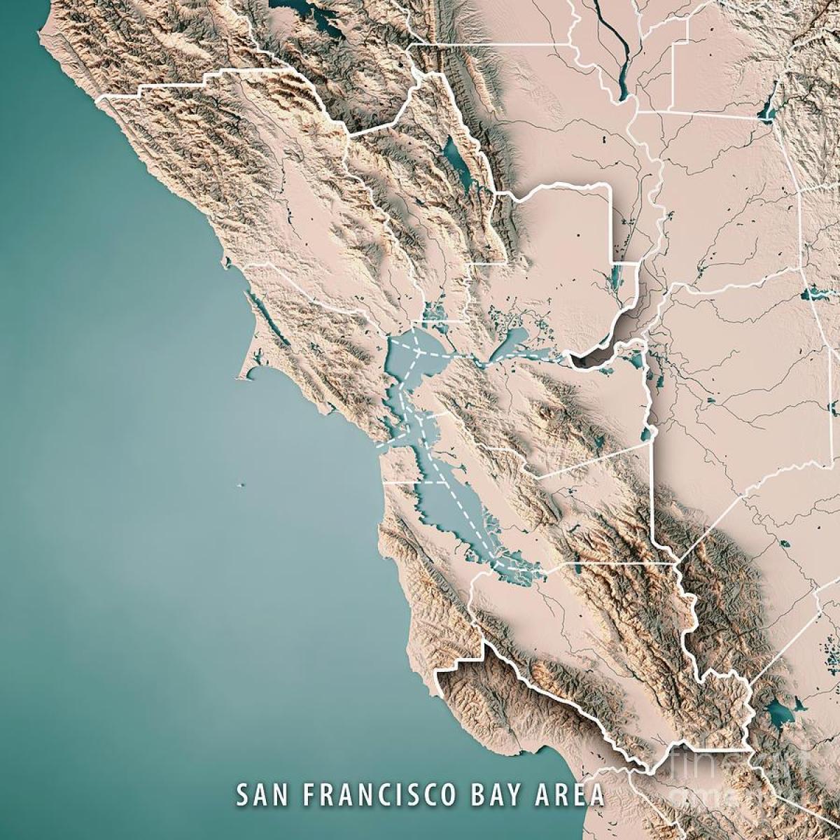 Mapa ng San Francisco bay topographic 