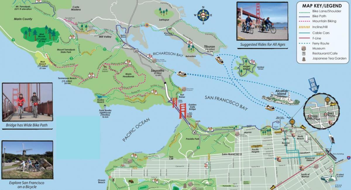 Mapa ng San Francisco bike tour