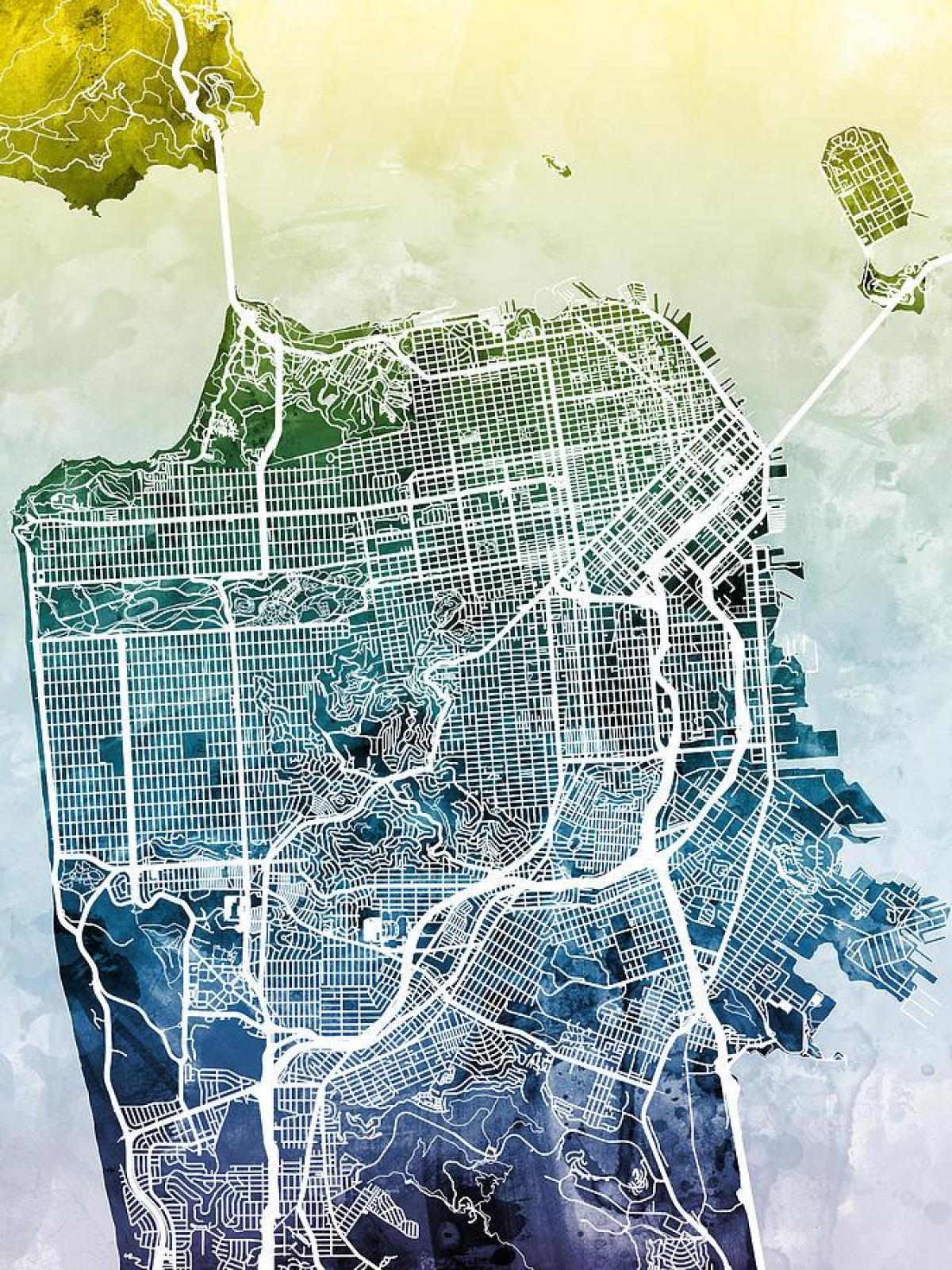 Mapa ng San Francisco city art