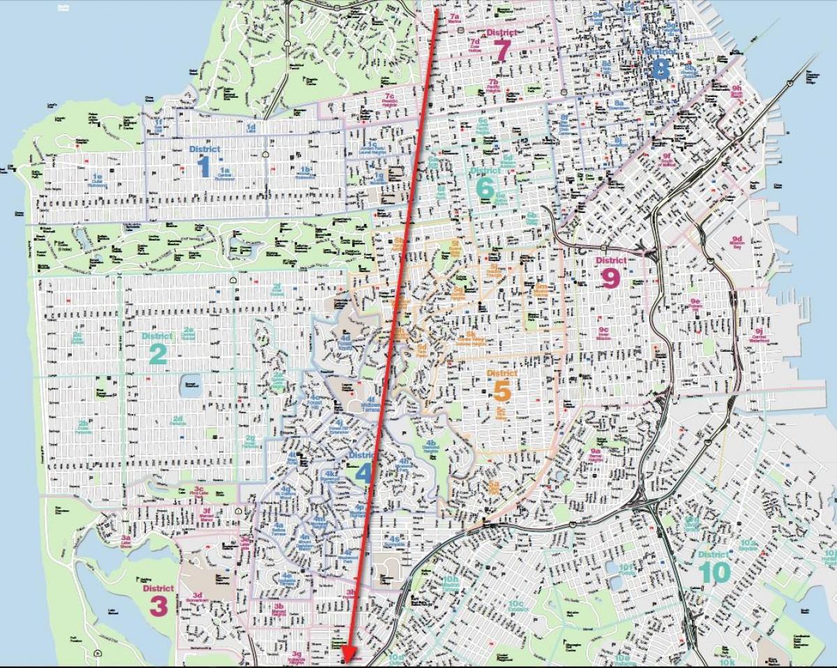 Mapa ng San Francisco hamog na ulap