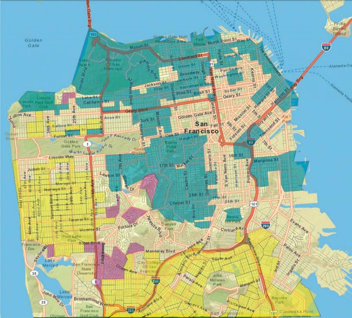 Mapa ng San Francisco gis
