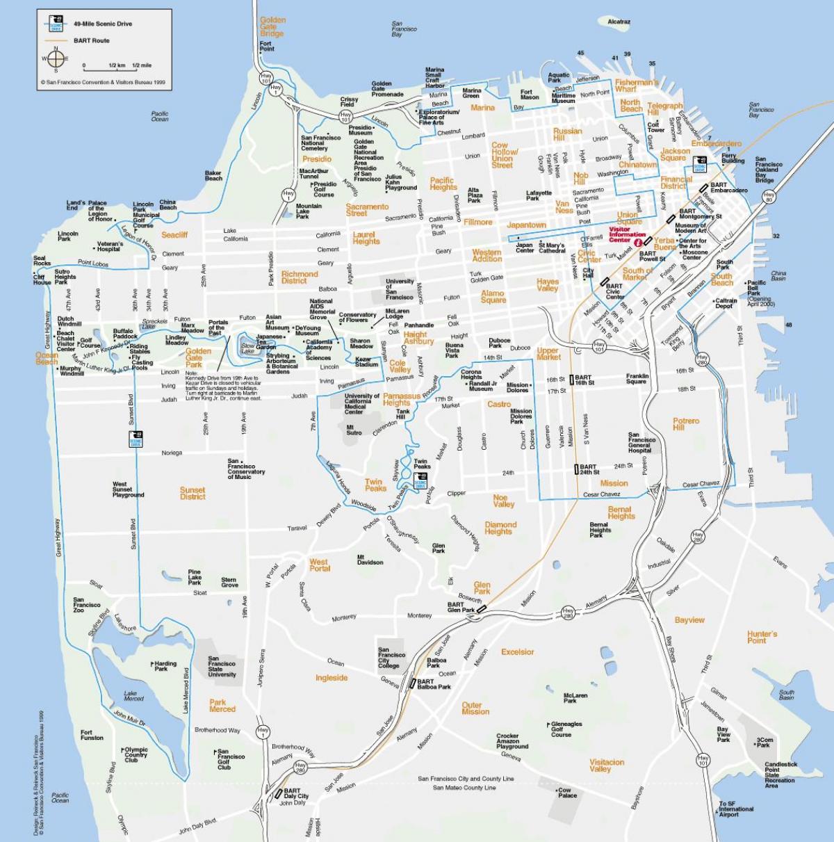 Mapa ng San Francisco landmark