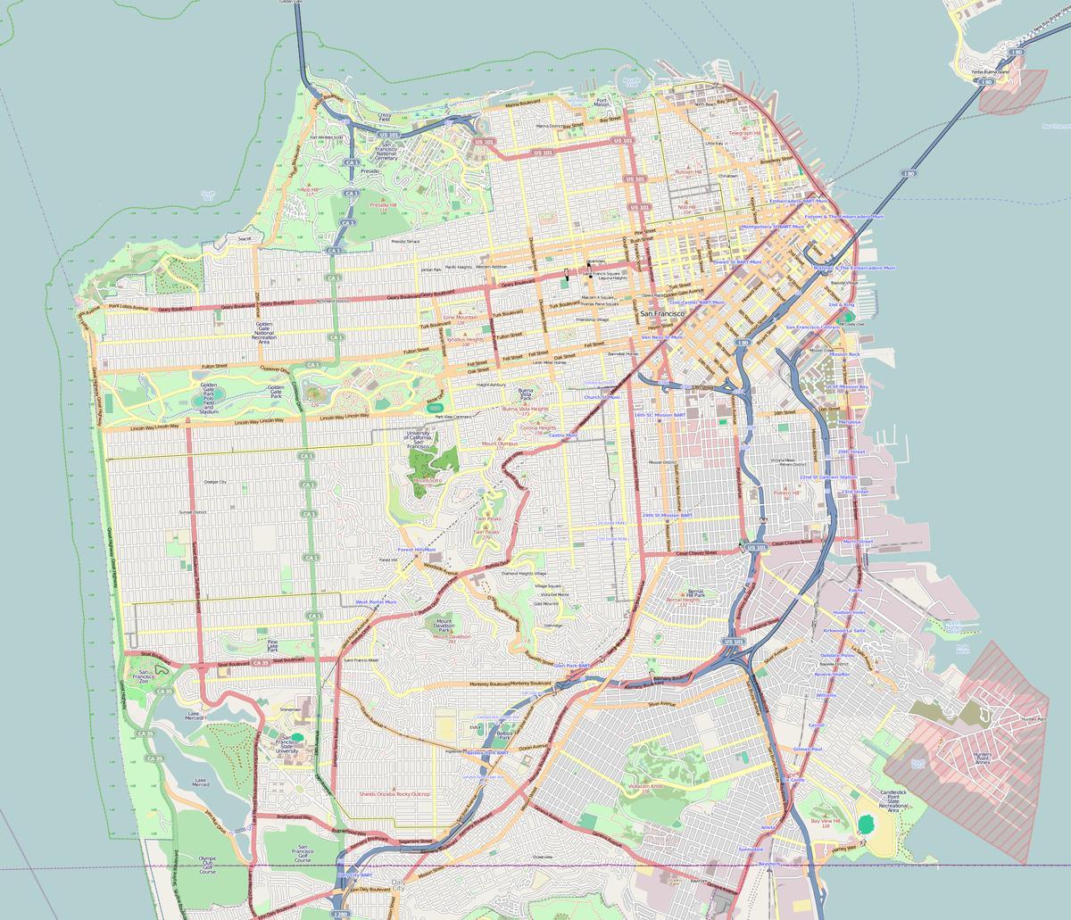 Mapa ng San Francisco balangkas