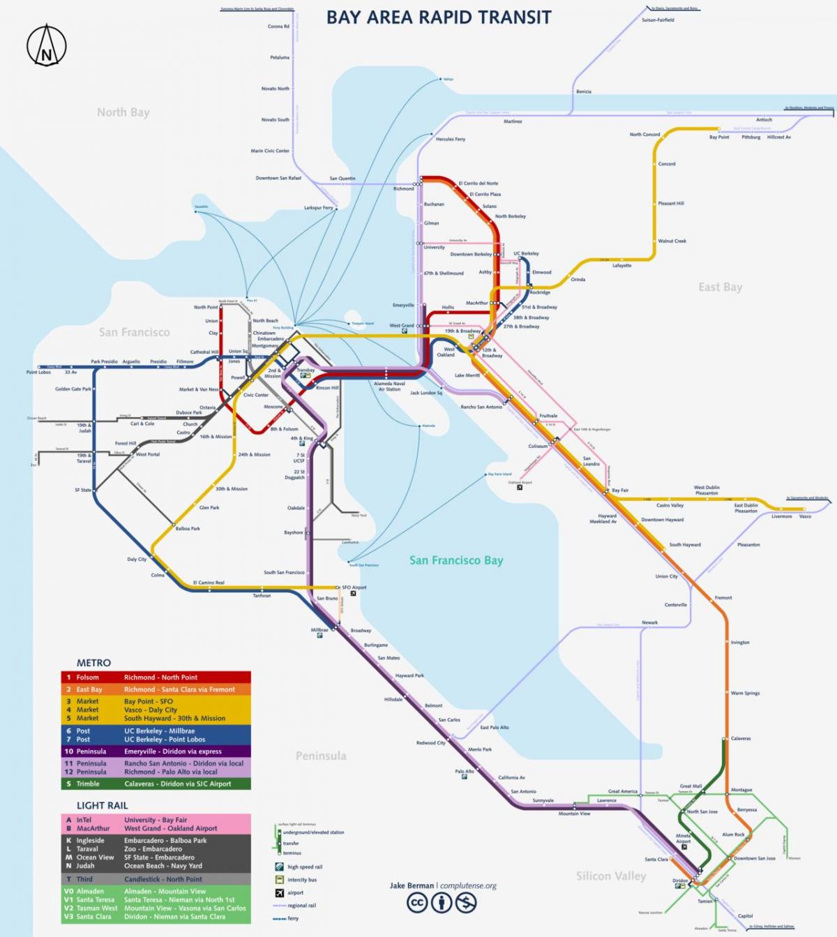 San Fran mapa ng subway