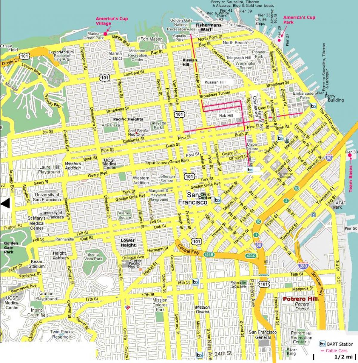 San Francisco lugar ng interes sa mapa