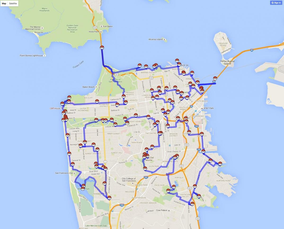 Mapa ng San Francisco pokemon