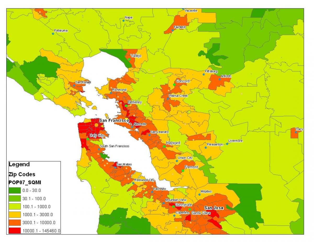 Mapa ng San Francisco populasyon