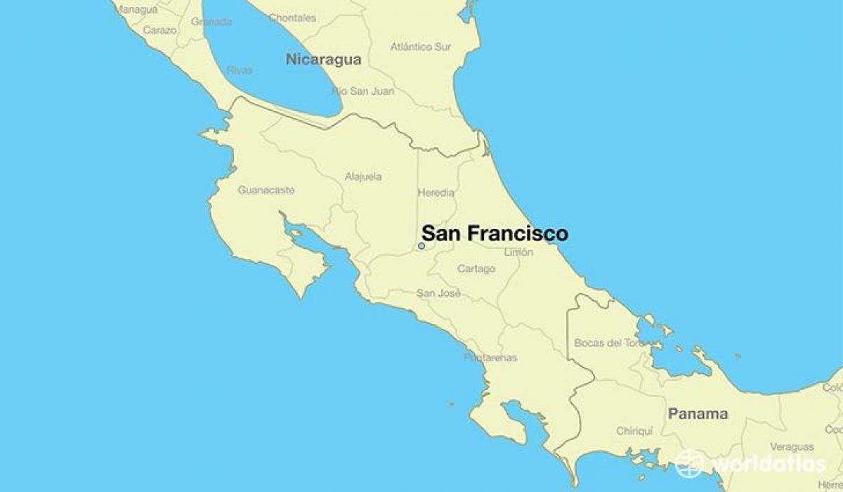 Mapa ng San Francisco sa isang mundo