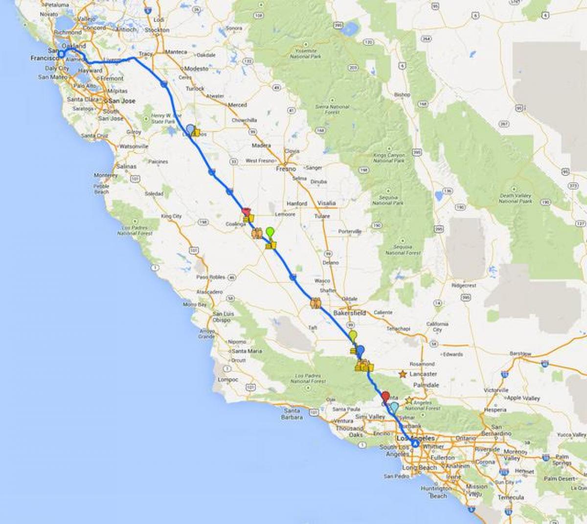 Mapa ng San Francisco sa pagmamaneho tour