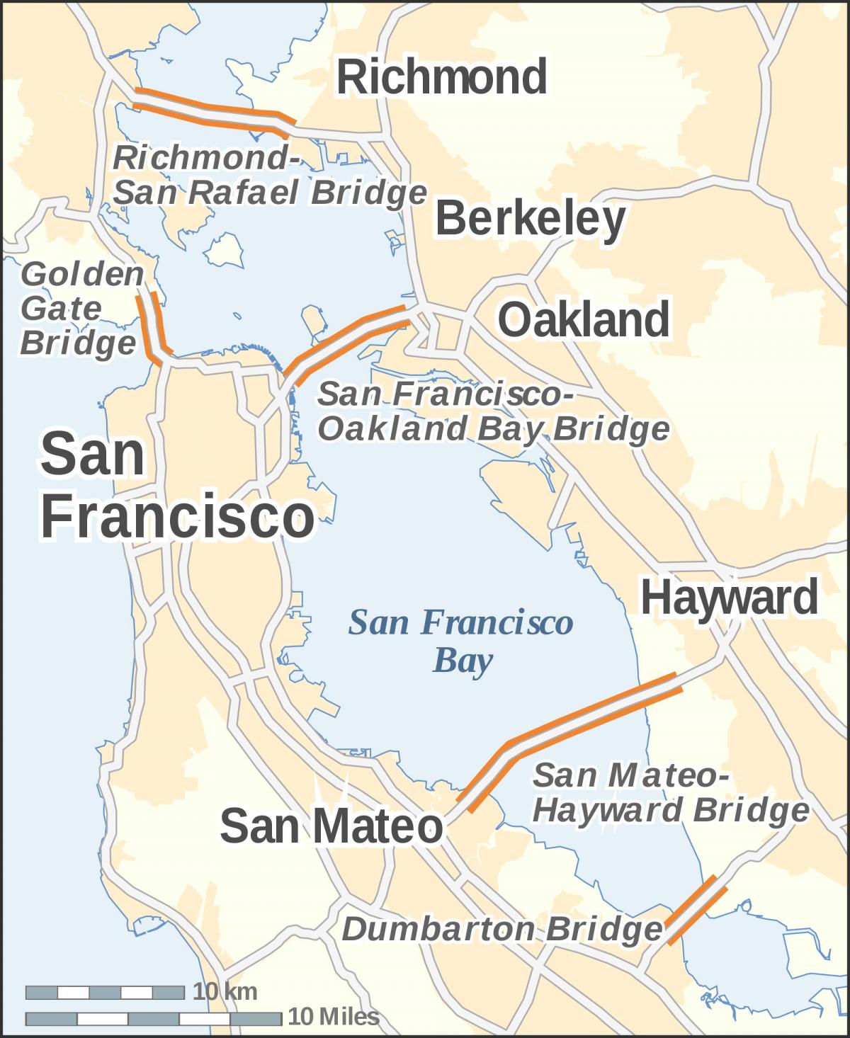 Mapa ng San Francisco tulay
