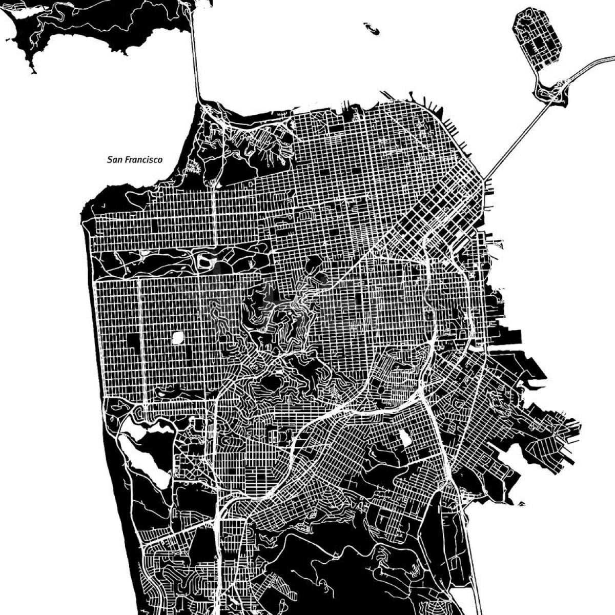 Mapa ng San Francisco vector