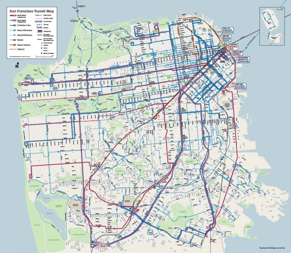 San Francisco sistema ng bus mapa