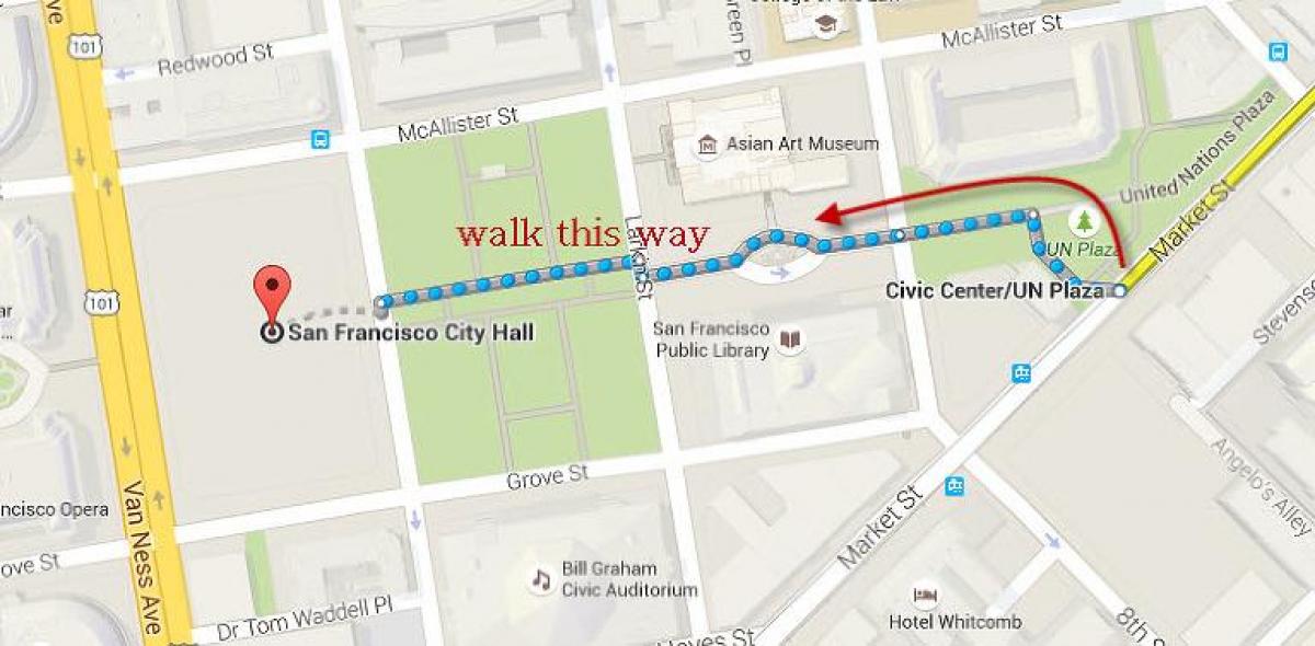 Mapa ng SF city hall