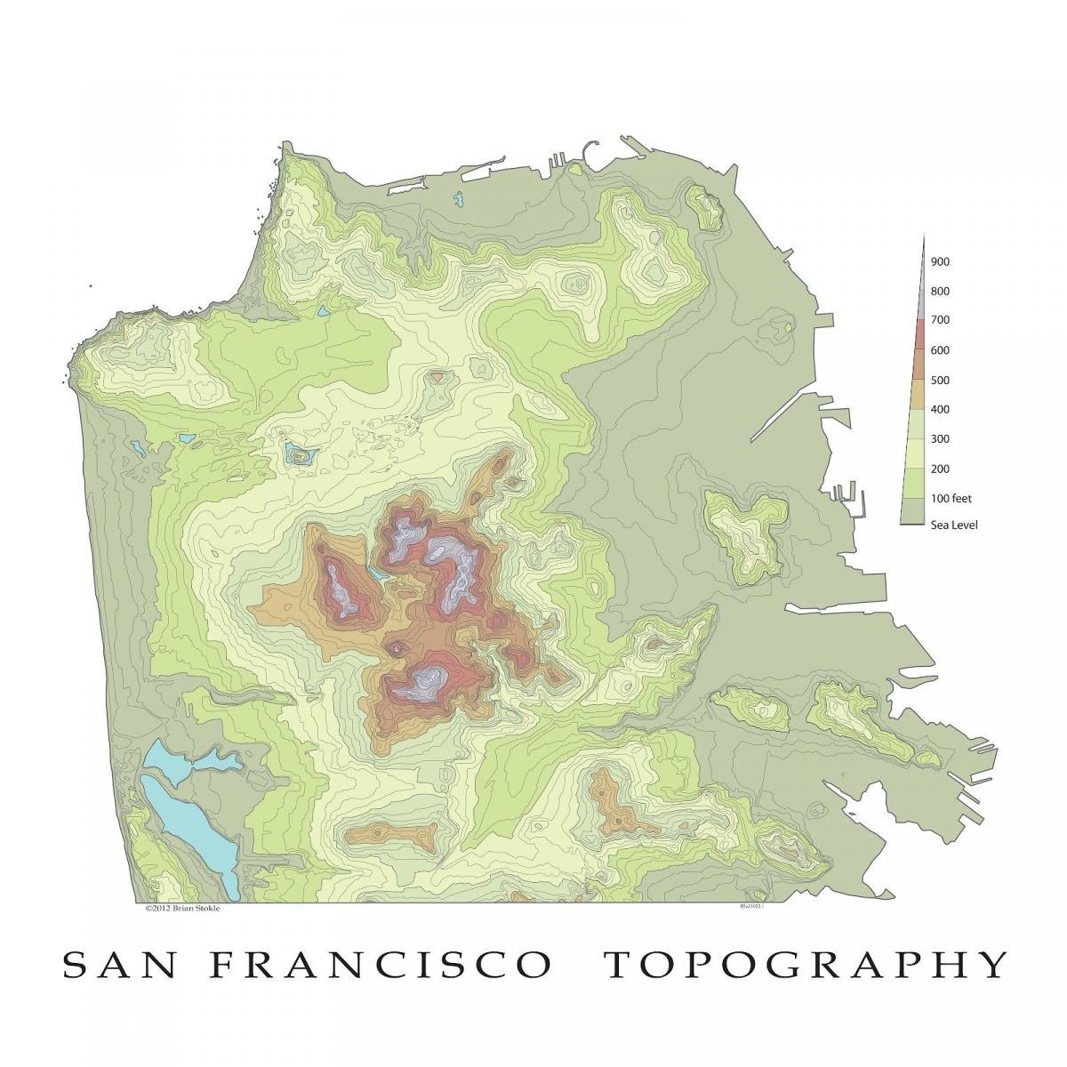 San Francisco topographic mapa