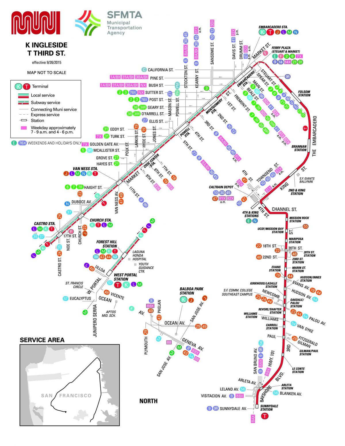 San Francisco city bus mapa