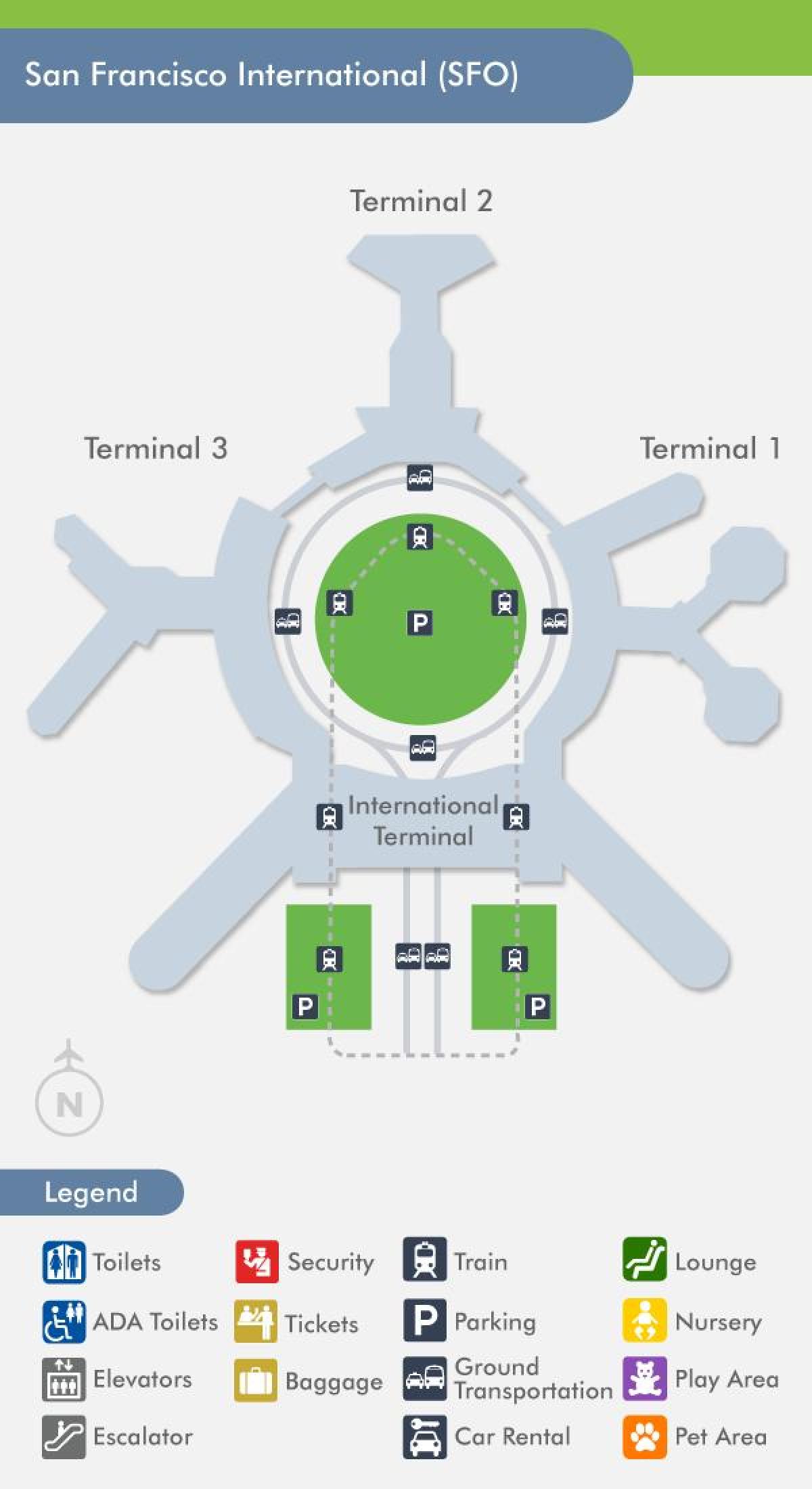 Mapa ng SFO airport terminal 1